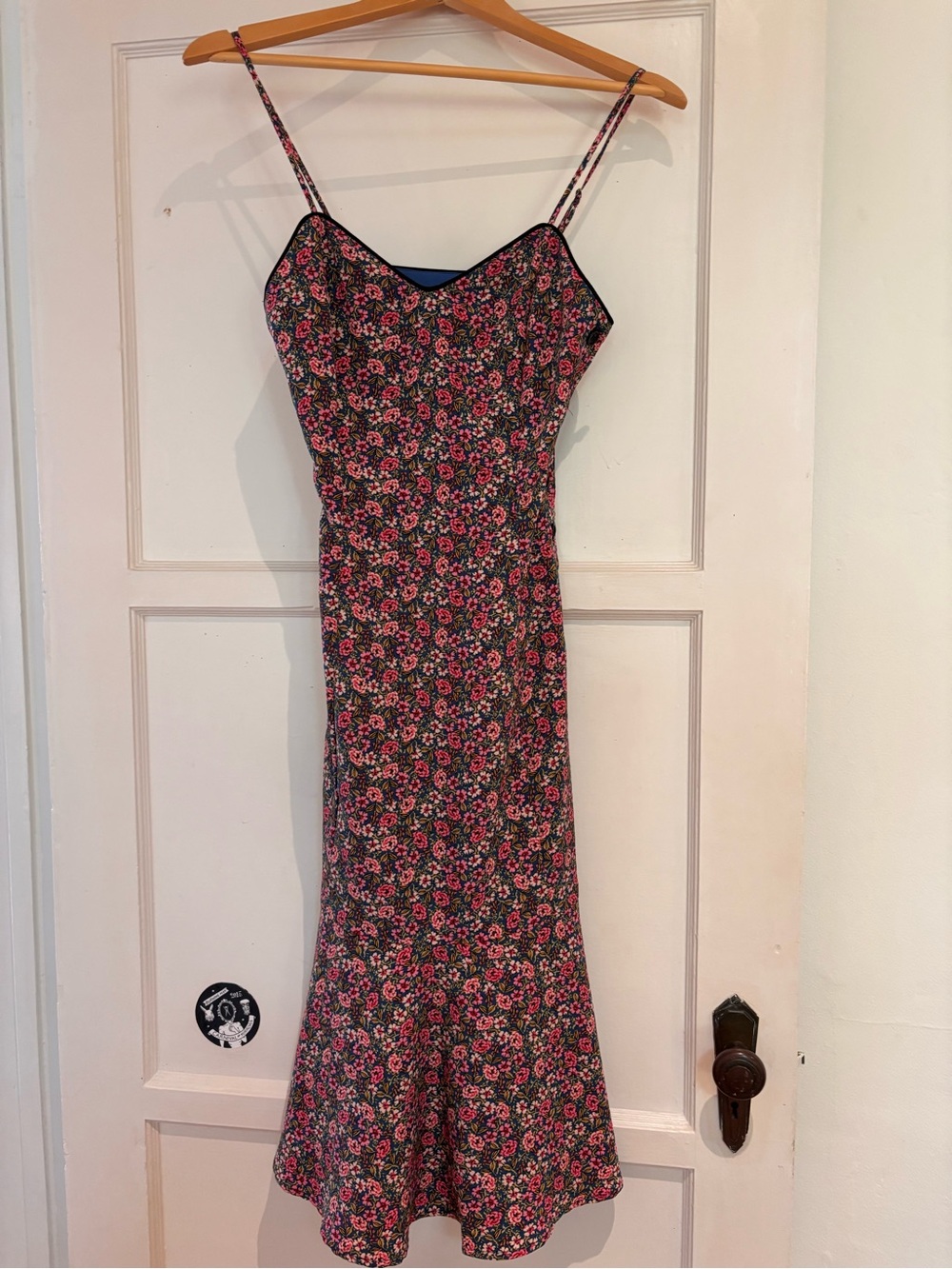 Wander Pink Floral Maxi Slip Dress with Black Base